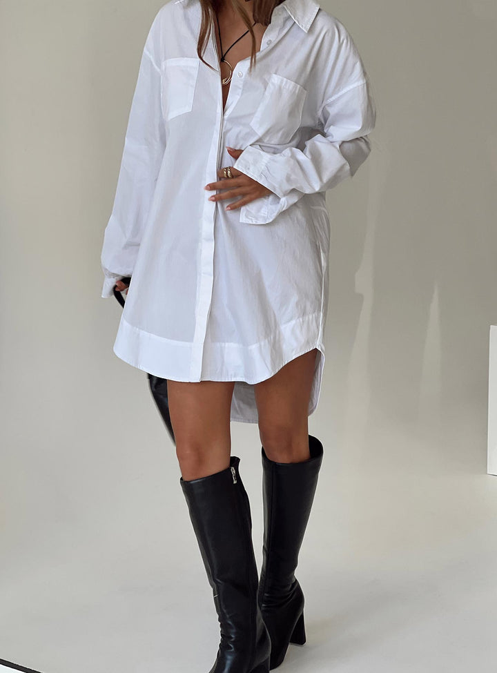 Koumi Mini-Hemdkleid Weiß