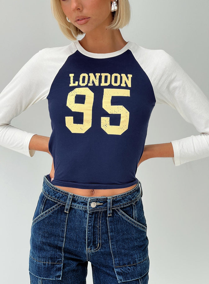 London 95 Langarmshirt Marineblau