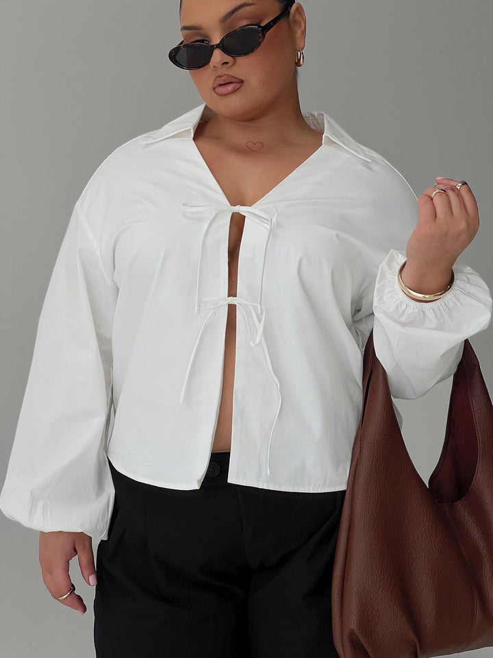 Rinon Langarmshirt Weiß Curve