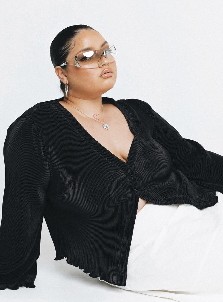 Marie Langarmshirt Schwarz Curve