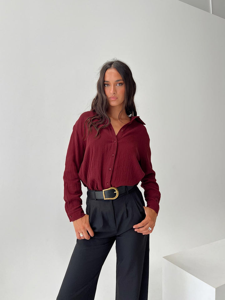 Mahalia Hemd Burgund