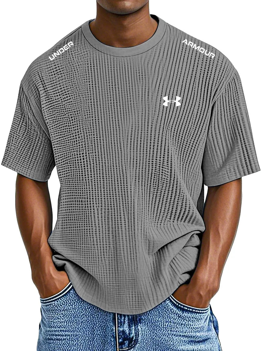 Men's Casual Waffle Round Neck T-Shirt