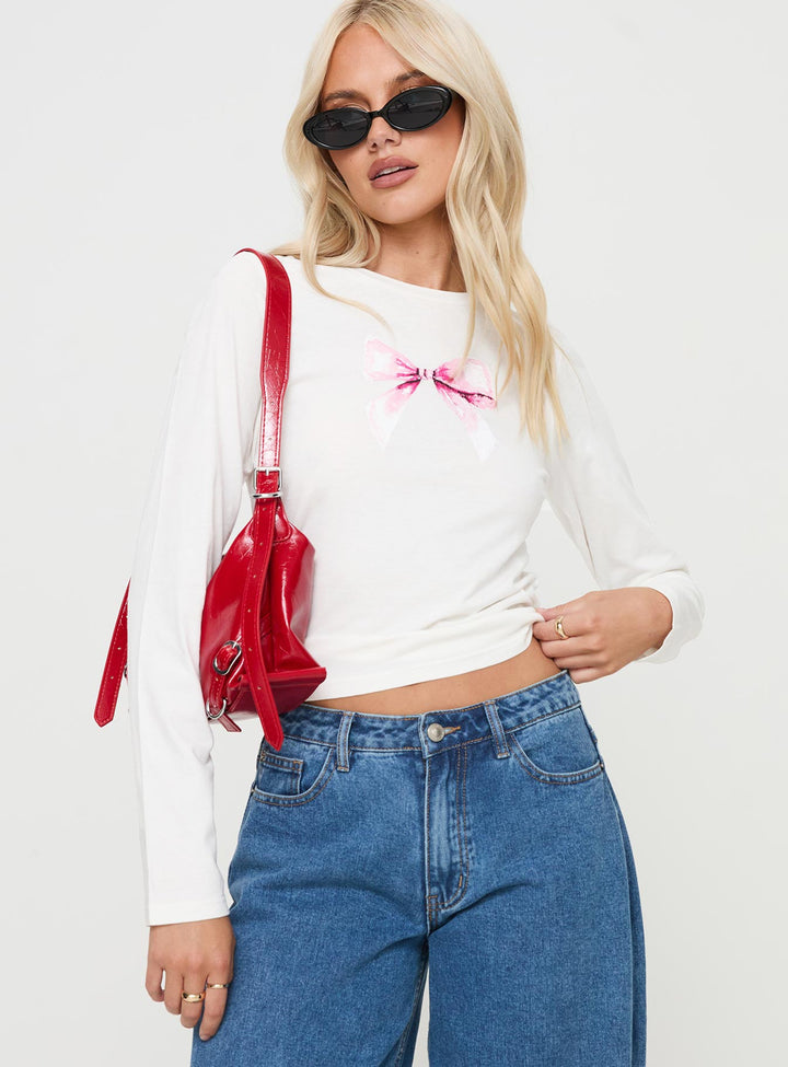 Bow Baby Langarmshirt Weiß