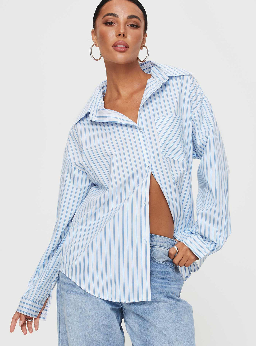 Sellars Shirt Blau / Weiß