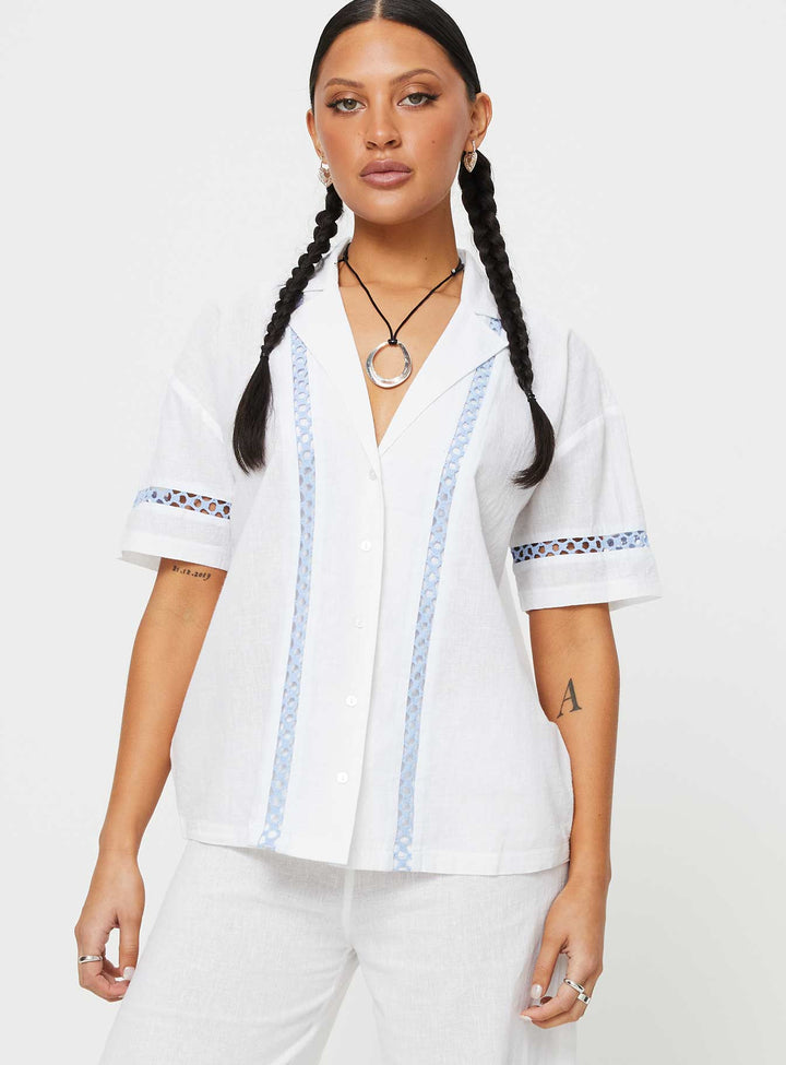 Sun Time Shirt Weiß / Blau