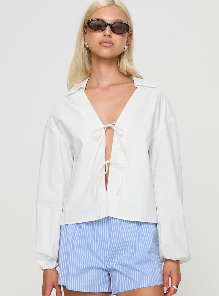 Rinon Langarmshirt Weiß