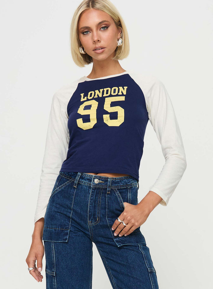 London 95 Langarmshirt Marineblau