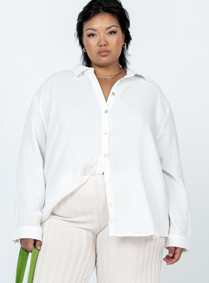 Mahalia Hemd Weiß Curve