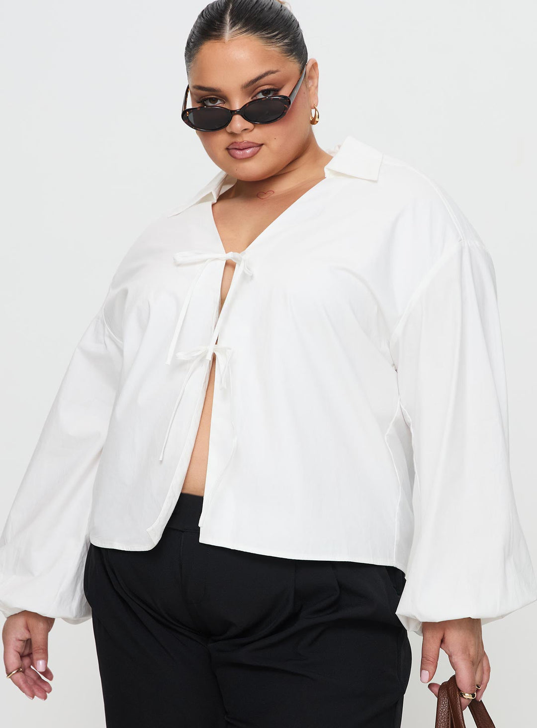 Rinon Langarmshirt Weiß Curve