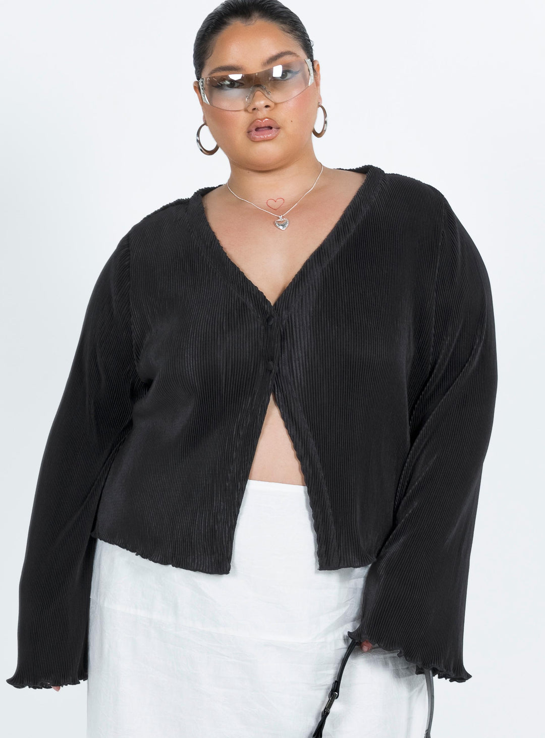Marie Langarmshirt Schwarz Curve