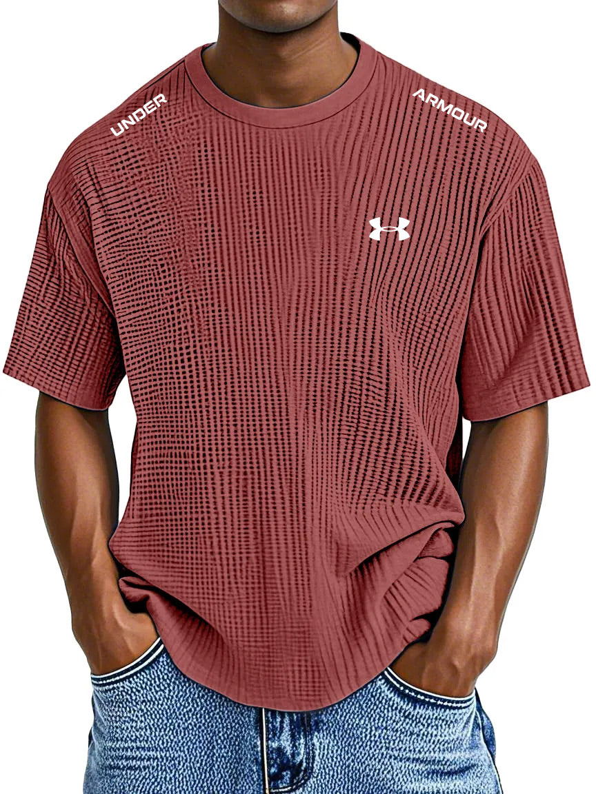 Men's Casual Waffle Round Neck T-Shirt