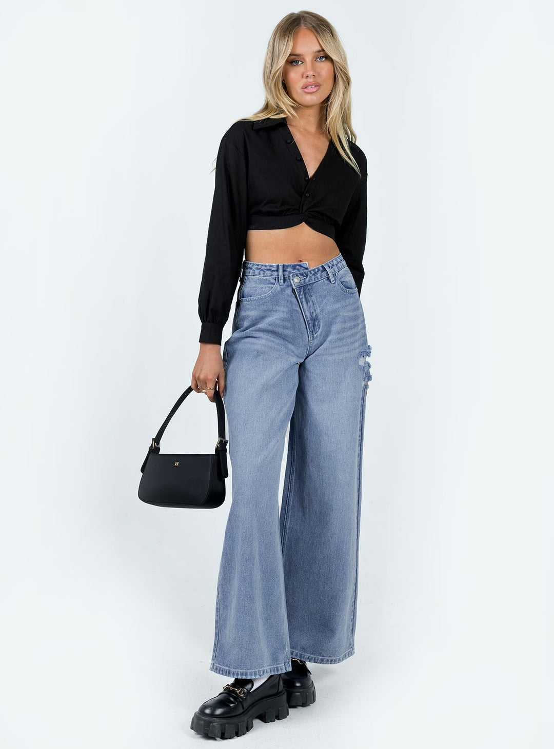 Zaxton Long Sleeve Top Black
