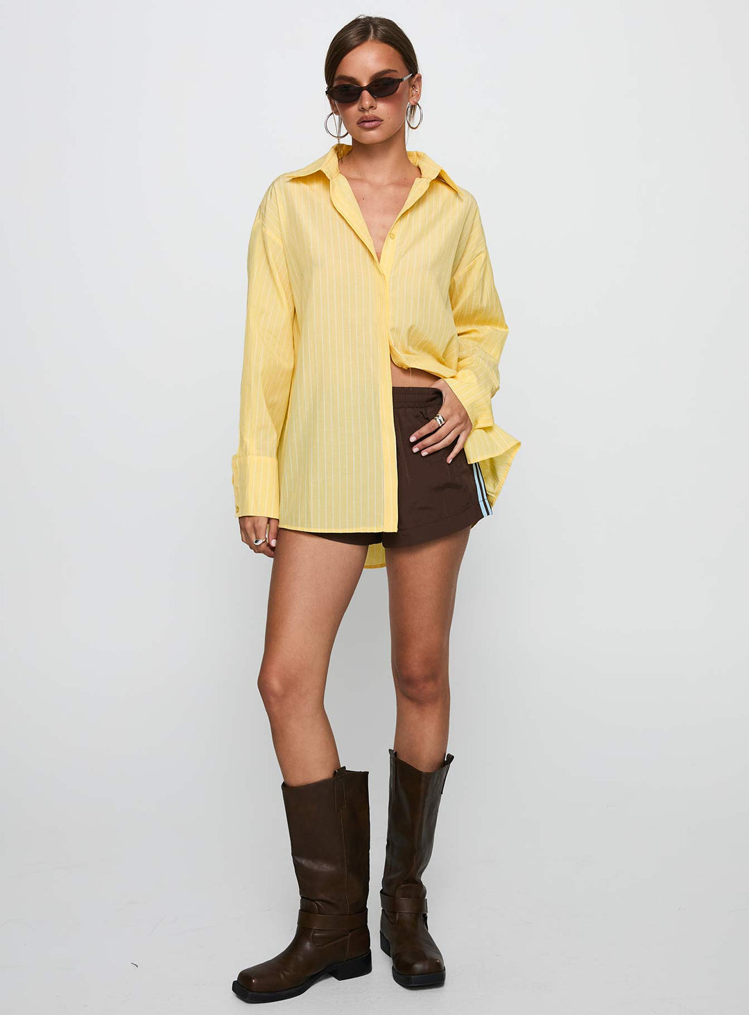 Thousand Miles Oversize-Langarmshirt Gelb