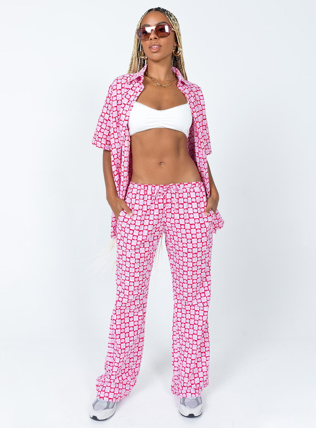 Motel Michita Hemd Apfelkaro Blush Red
