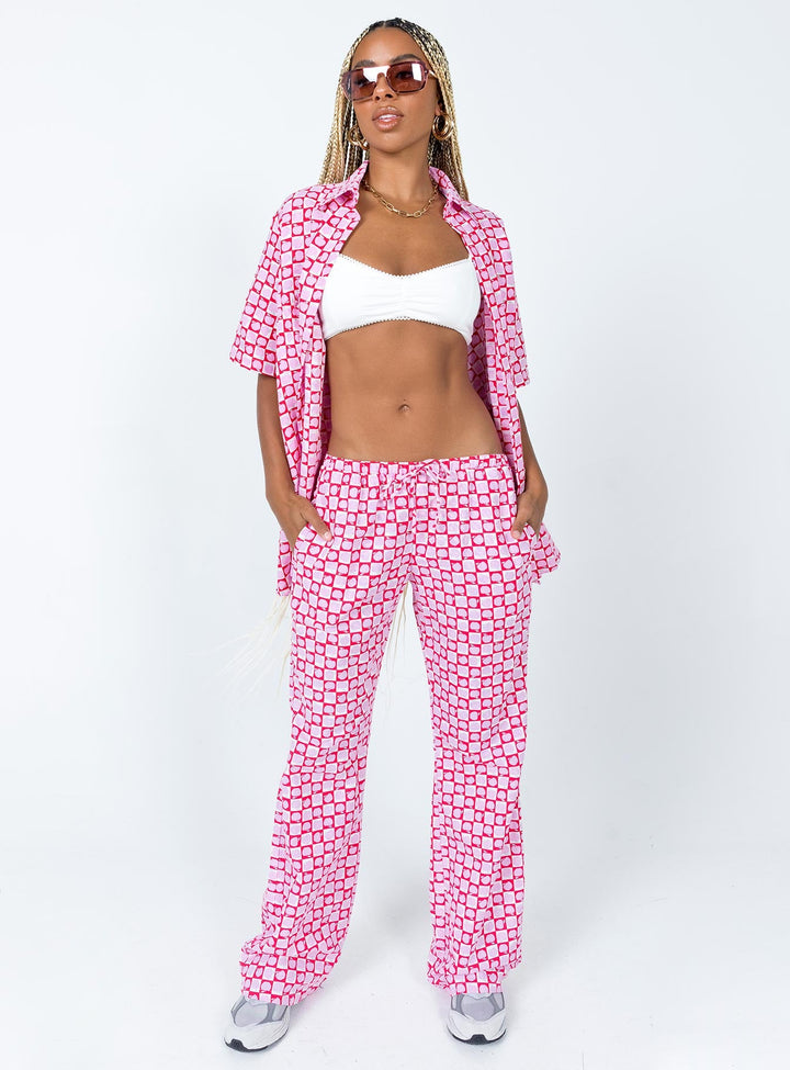 Motel Michita Hemd Apfelkaro Blush Red