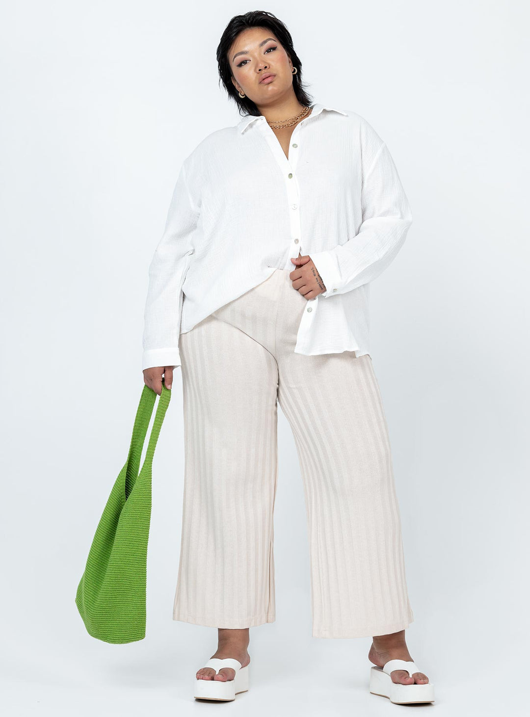 Mahalia Hemd Weiß Curve