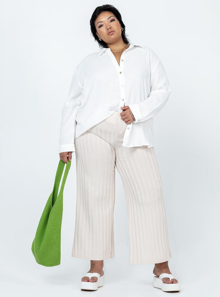 Mahalia Hemd Weiß Curve