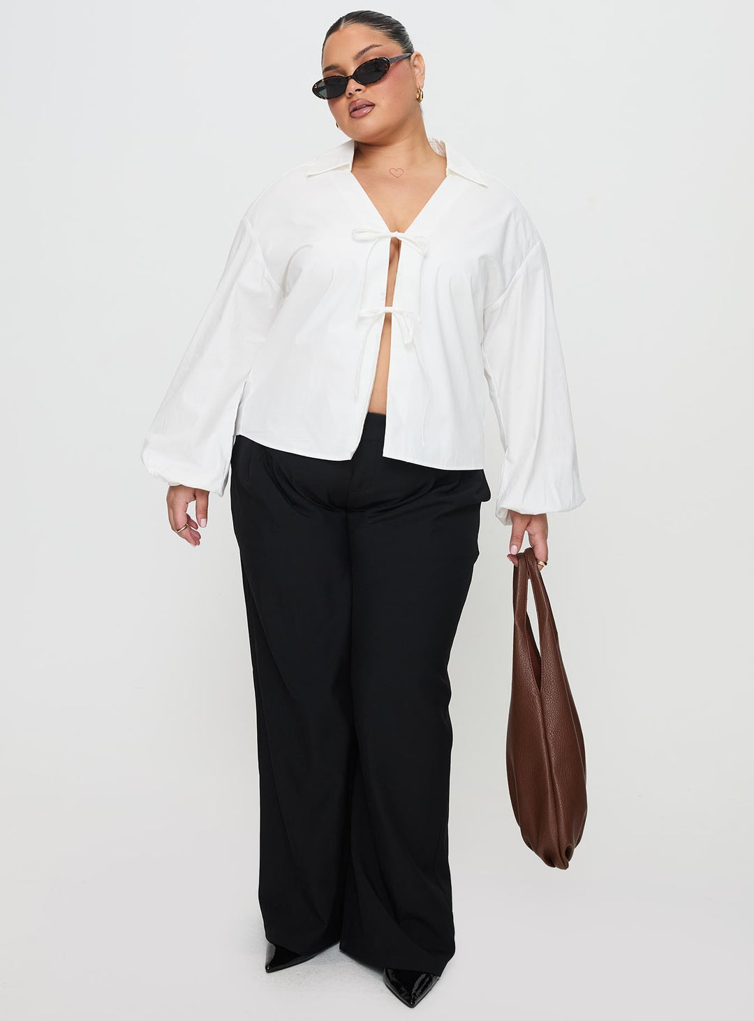 Rinon Langarmshirt Weiß Curve