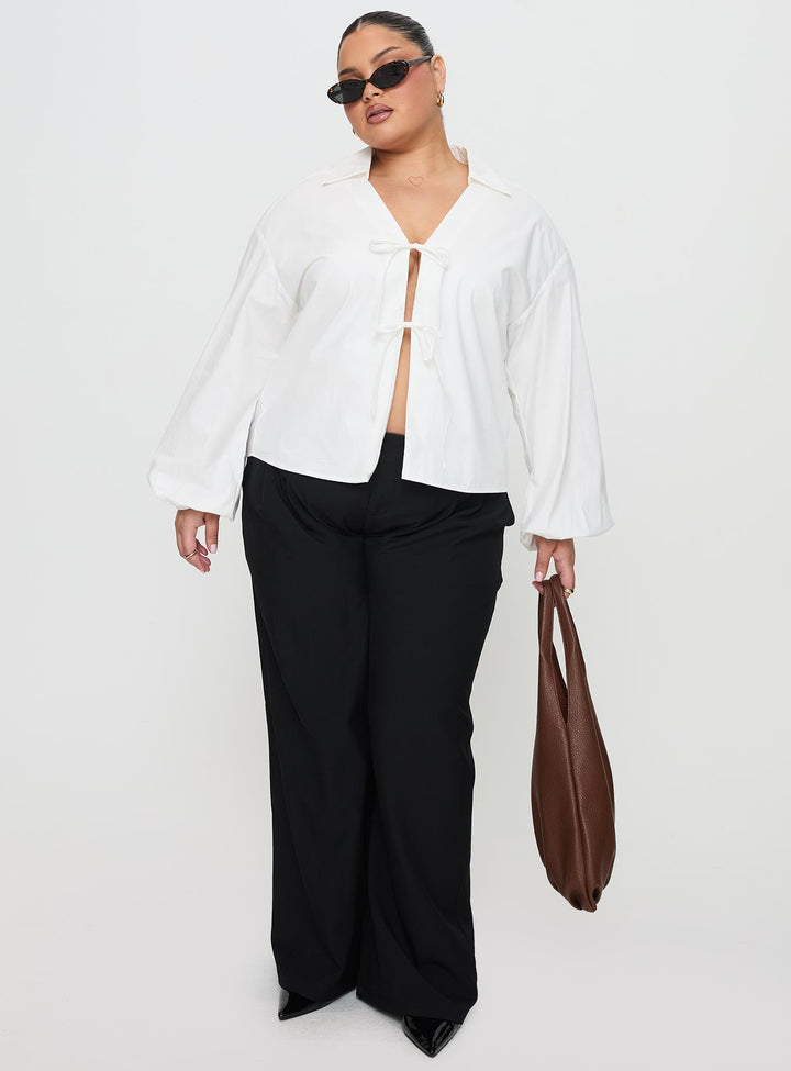 Rinon Langarmshirt Weiß Curve