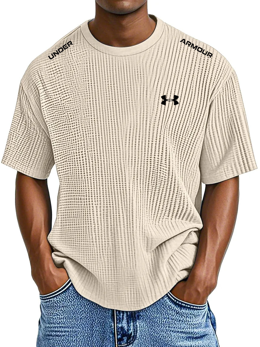 Men's Casual Waffle Round Neck T-Shirt
