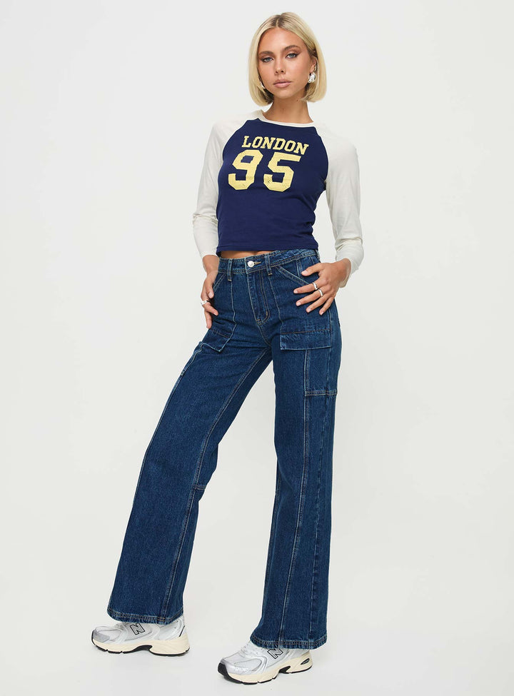 London 95 Langarmshirt Marineblau