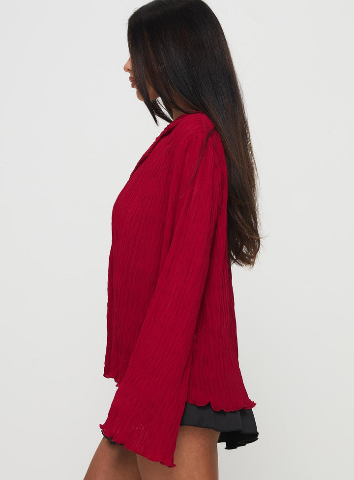 Selma Hemd Burgund