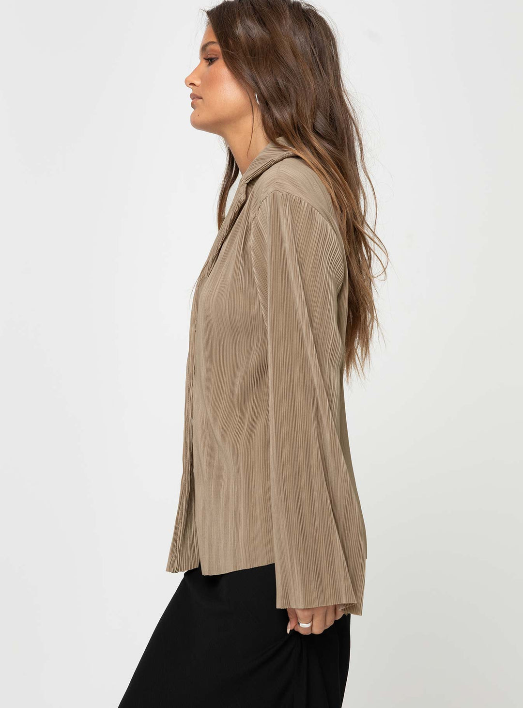 Plissee-Hemd Louie Beige 