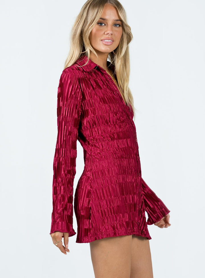 Lila Hemdkleid Burgund