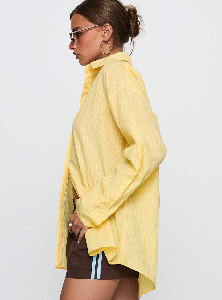 Thousand Miles Oversize-Langarmshirt Gelb