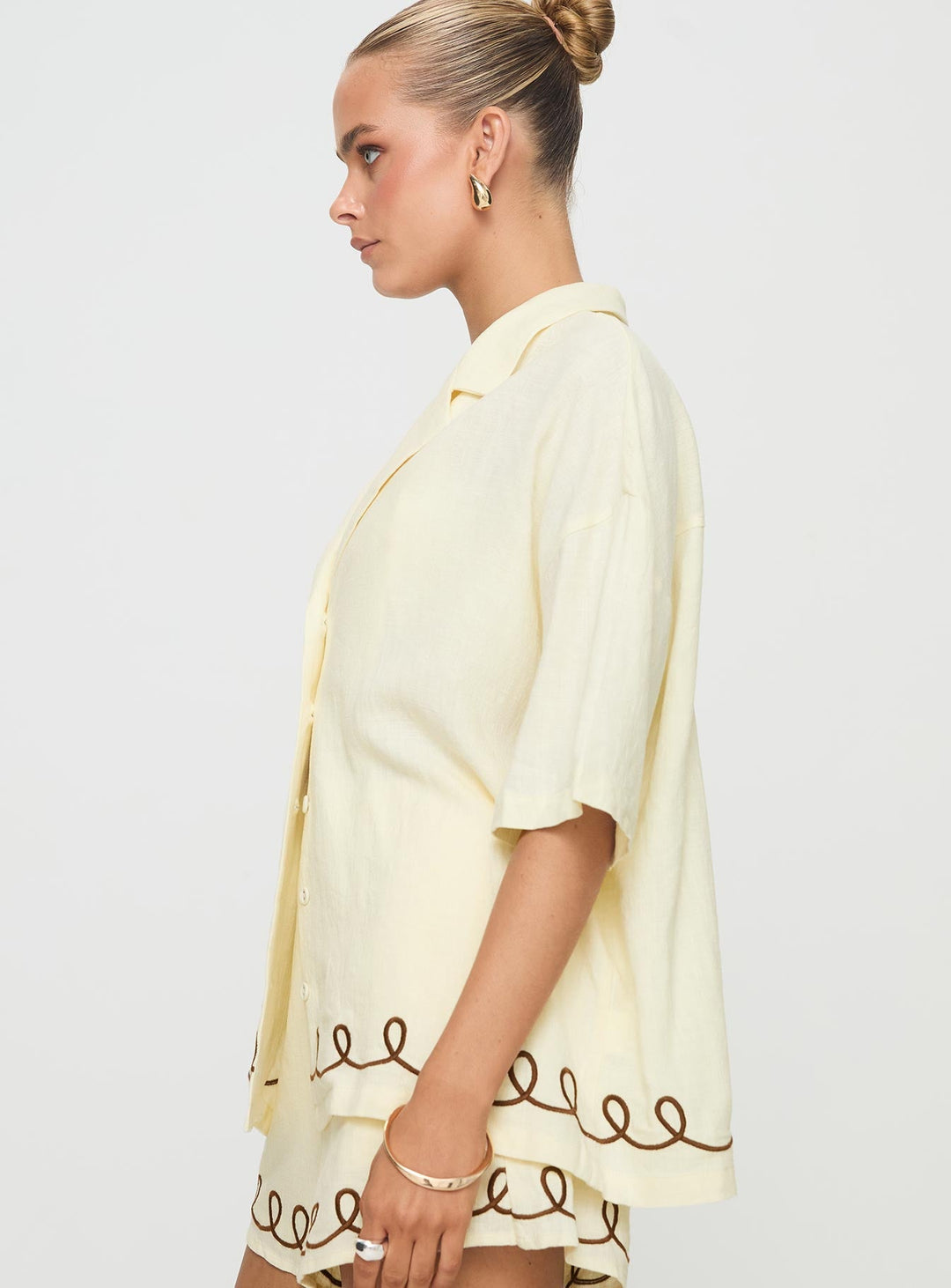 Jamari Leinen-Mix-Hemd Creme / Braun