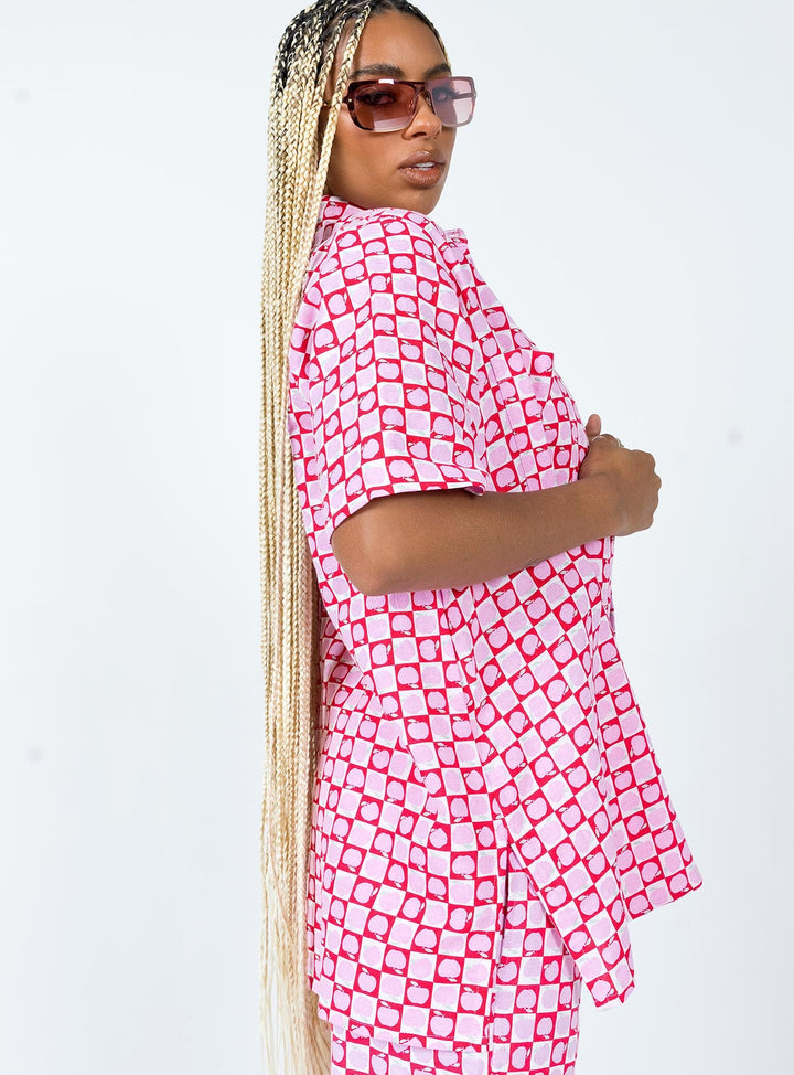 Motel Michita Hemd Apfelkaro Blush Red