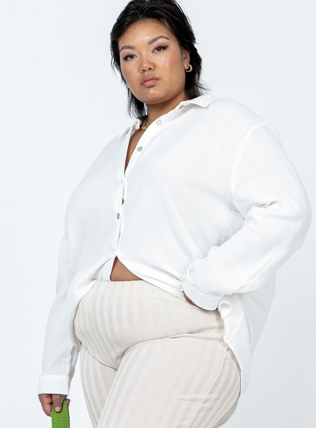 Mahalia Hemd Weiß Curve
