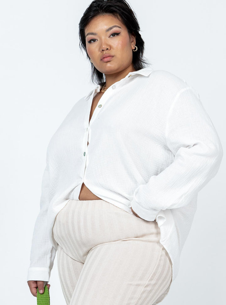 Mahalia Hemd Weiß Curve