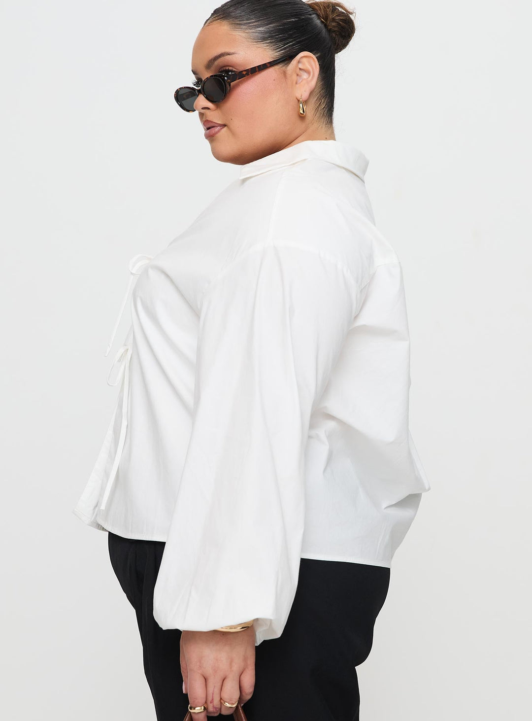 Rinon Langarmshirt Weiß Curve