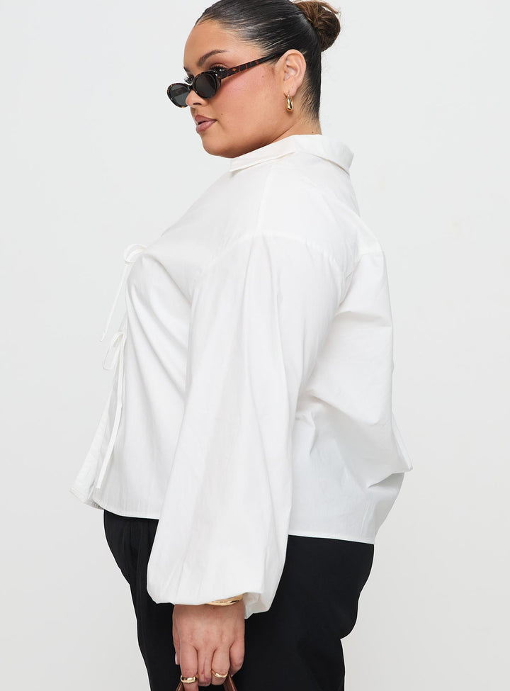 Rinon Langarmshirt Weiß Curve