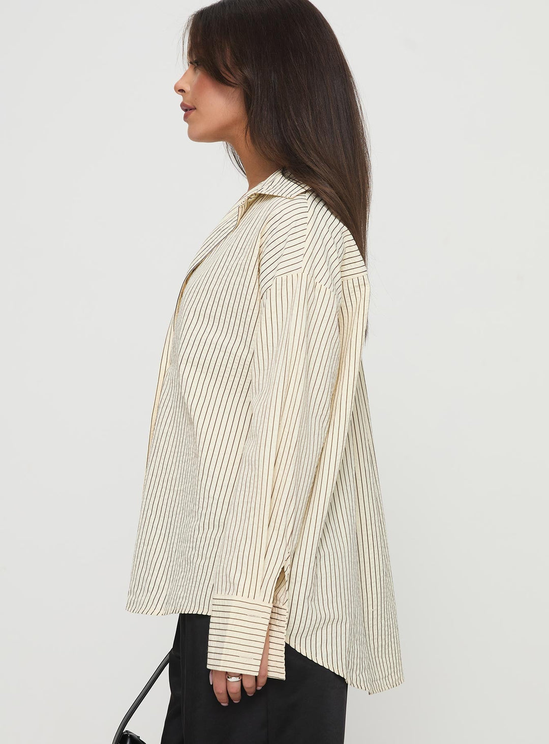 Mallin Hemd Creme/Braun Streifen 