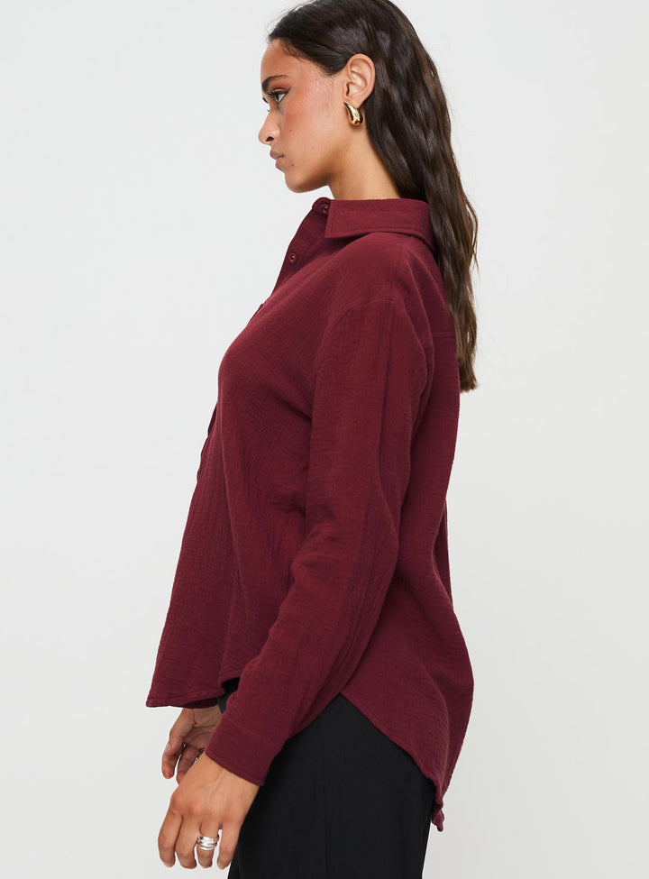 Mahalia Hemd Burgund