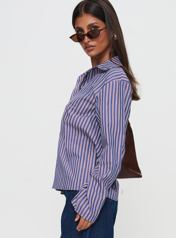 Trillian Long Sleeve Top Navy Stripe