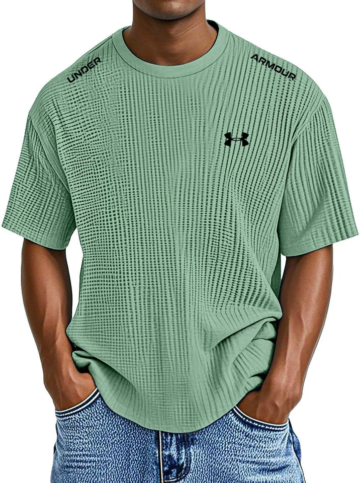 Men's Casual Waffle Round Neck T-Shirt