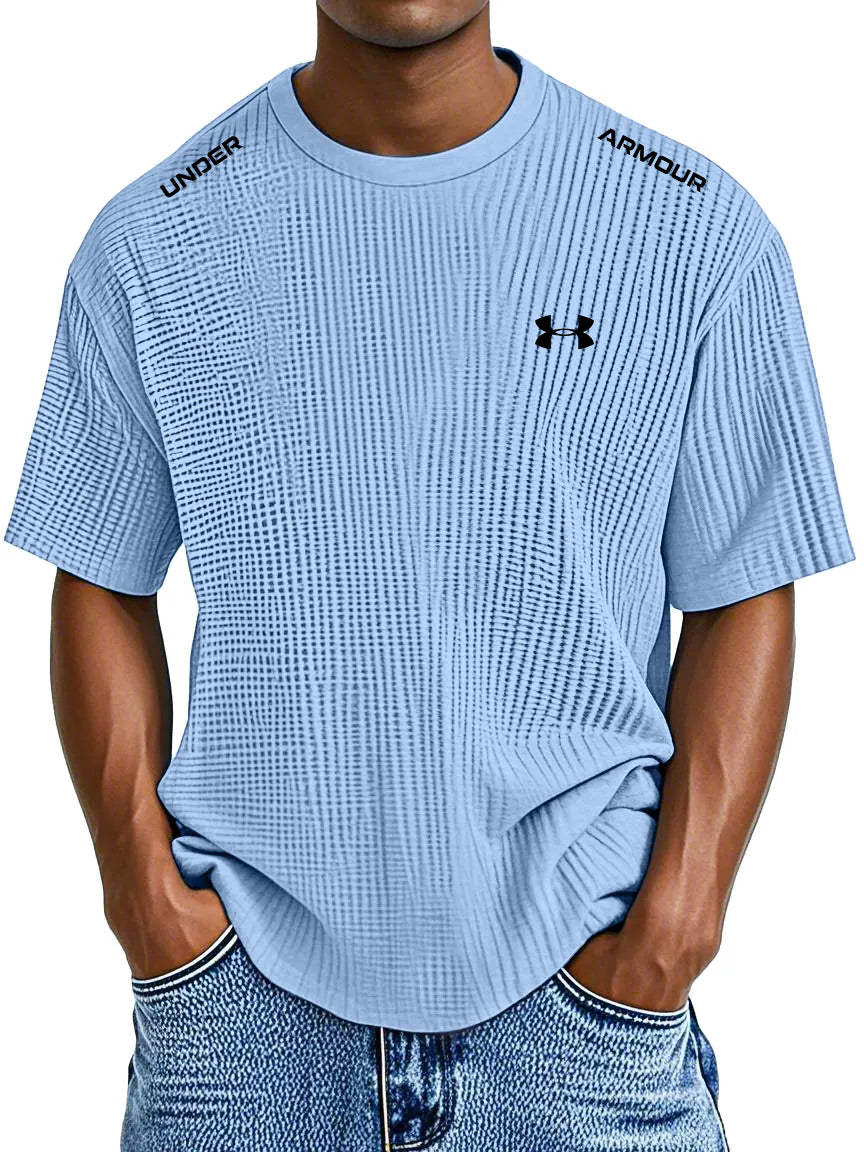 Men's Casual Waffle Round Neck T-Shirt