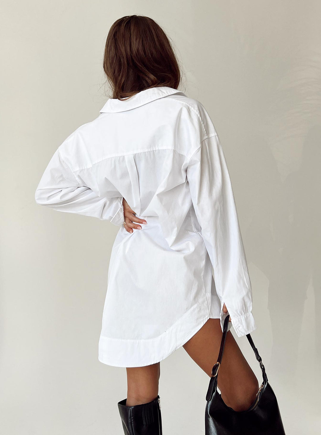 Koumi Mini-Hemdkleid Weiß