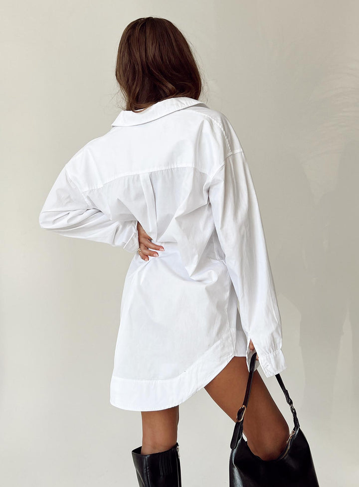 Koumi Mini-Hemdkleid Weiß