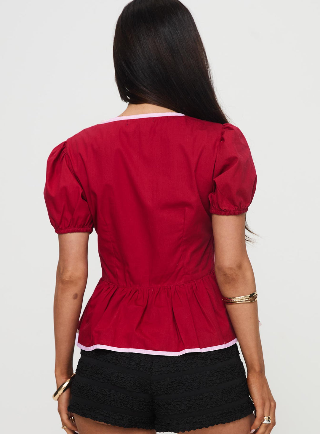 Ryota Bluse Rot/Rosa
