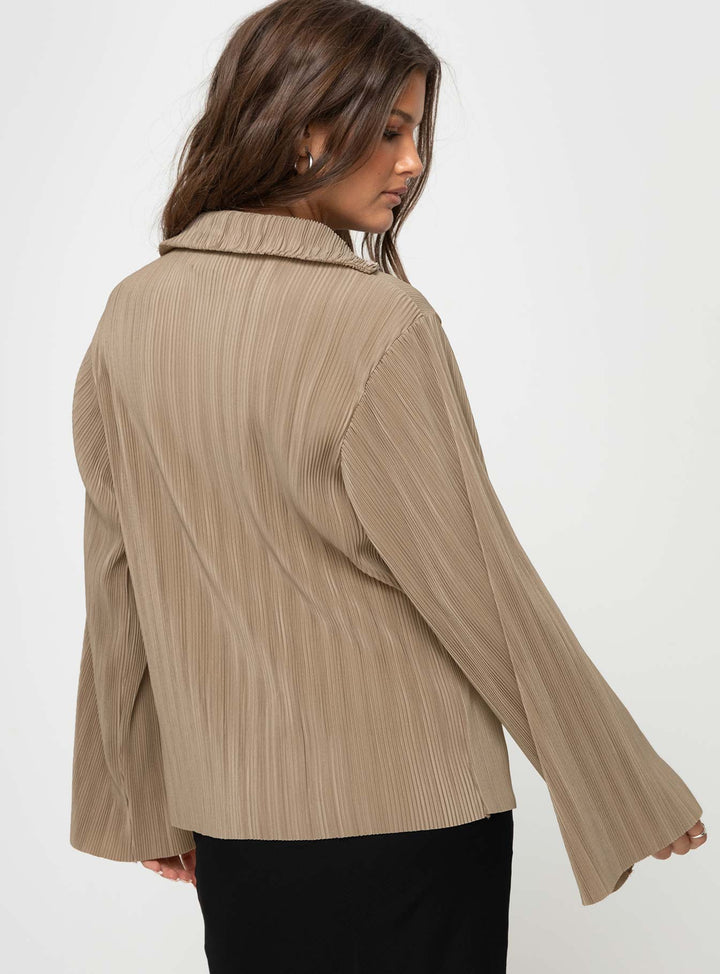 Plissee-Hemd Louie Beige 