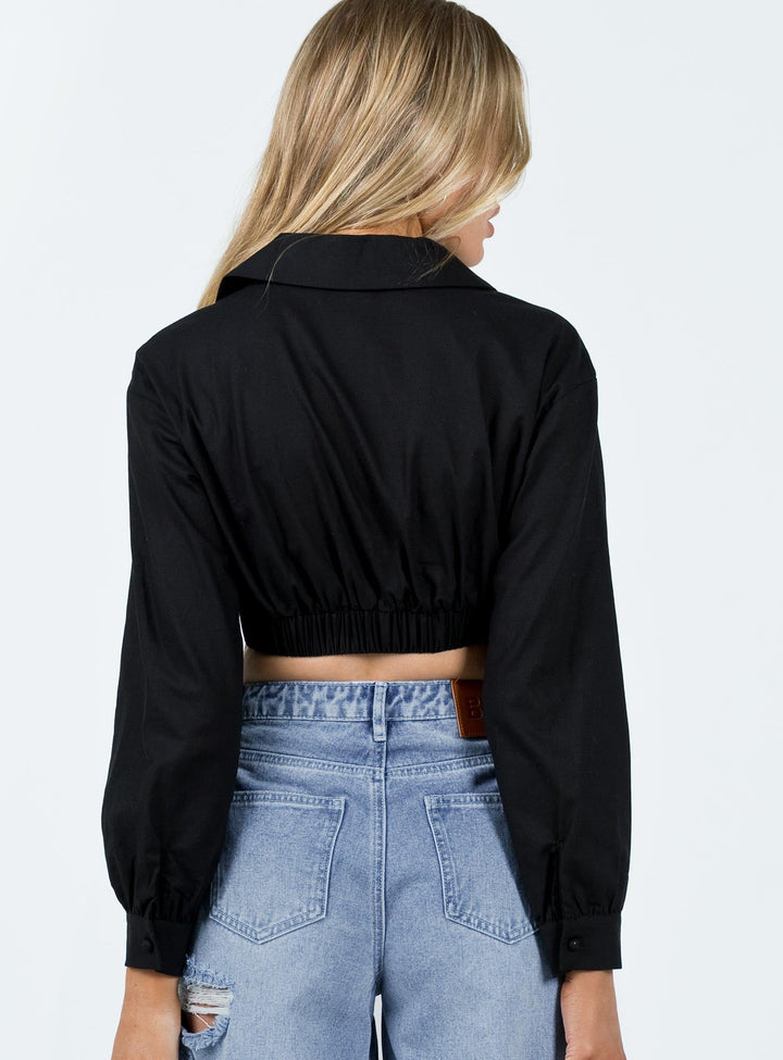 Zaxton Long Sleeve Top Black