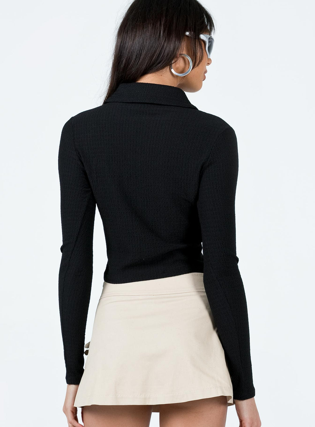 Trey Long Sleeve Top Black