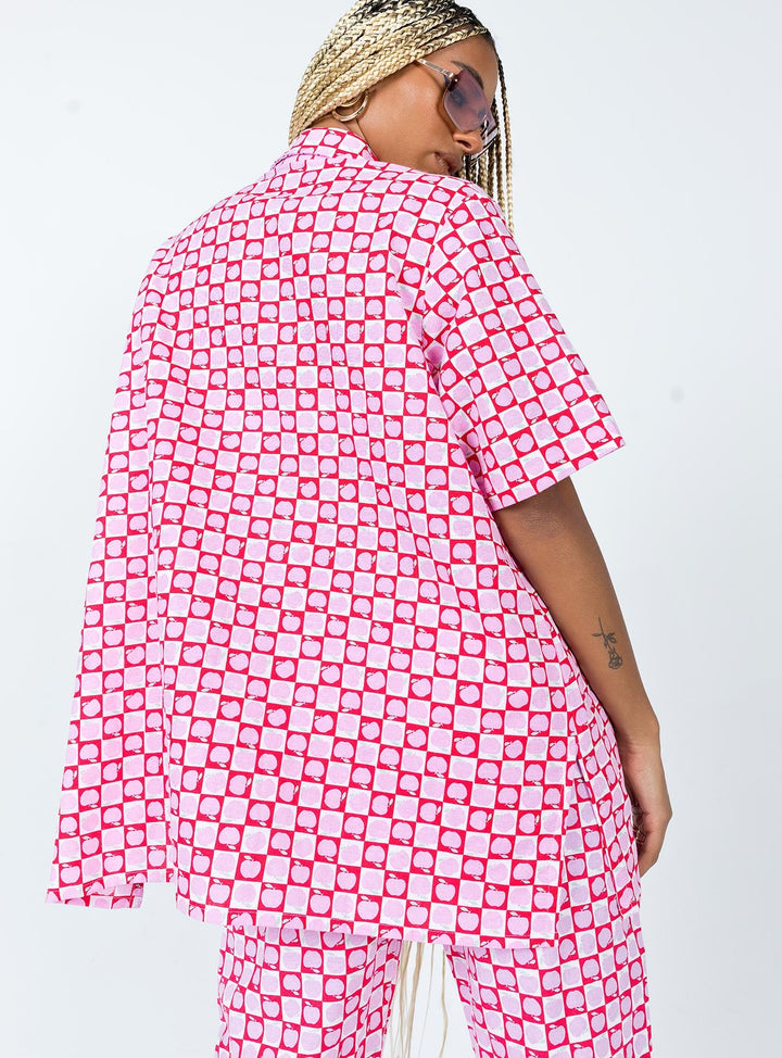 Motel Michita Hemd Apfelkaro Blush Red
