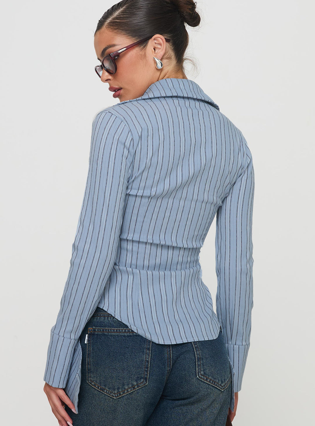 Madlin Langarmshirt Blau gestreift