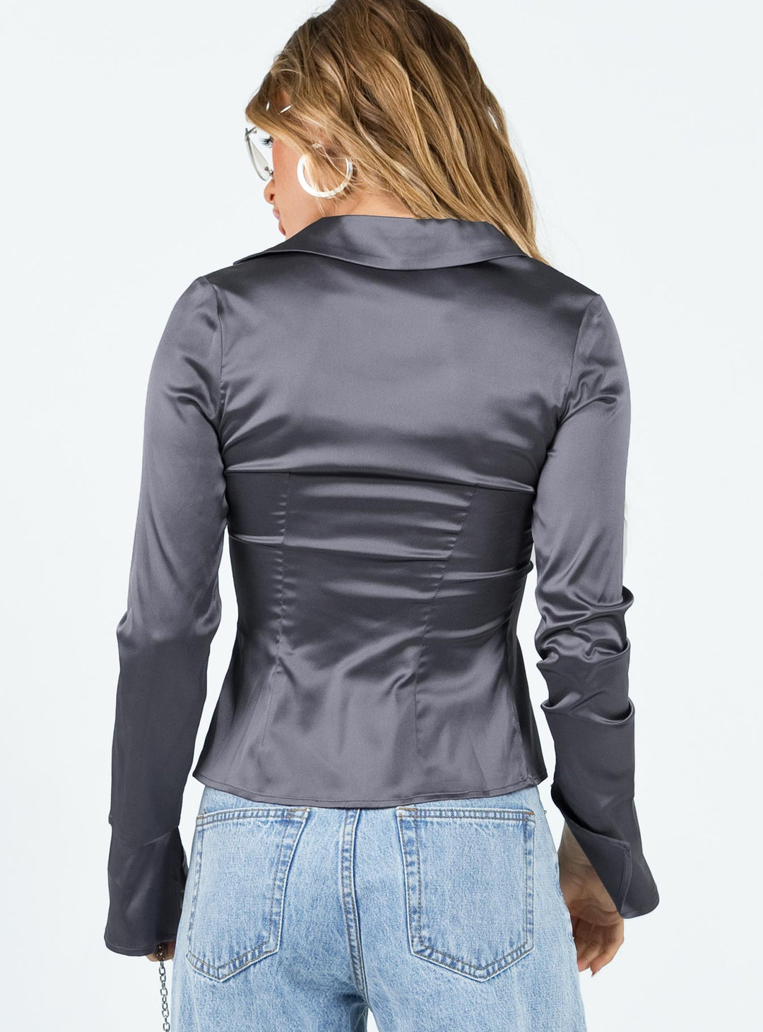 Mittara Langarmshirt Schiefer