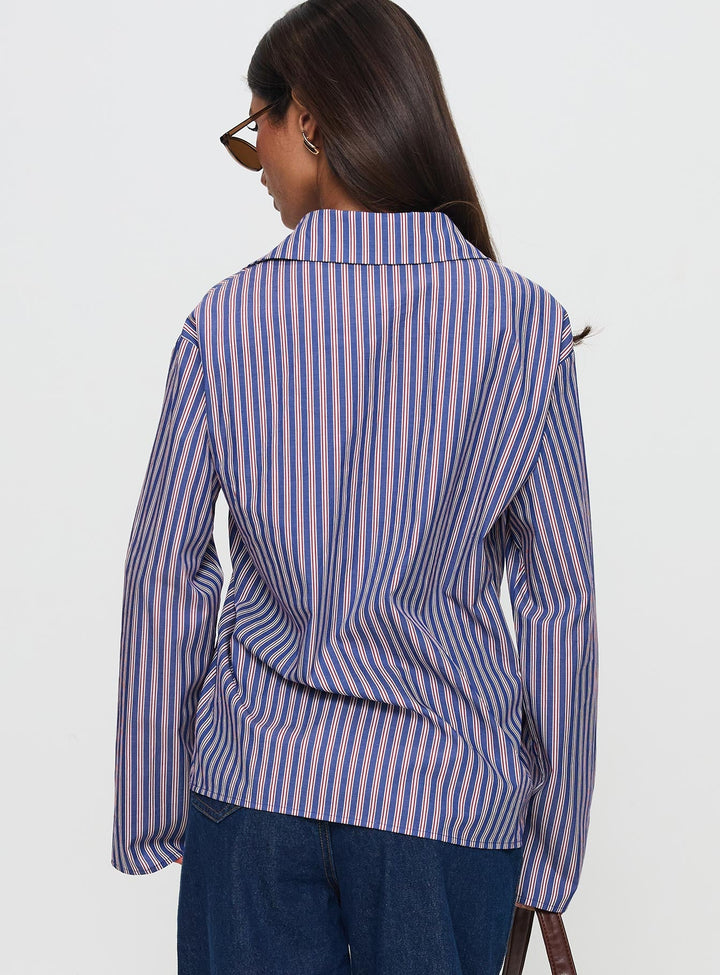 Trillian Long Sleeve Top Navy Stripe